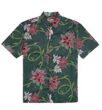Kahala "Pua Kalikimaka" Men's Aloha Shirt- Green