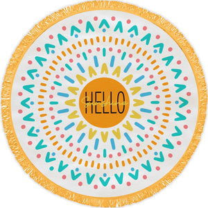 Round Beach Towel Hello Sunshine - The Hawaii Store