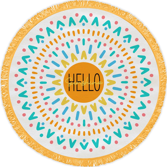 Round Beach Towel Hello Sunshine - The Hawaii Store