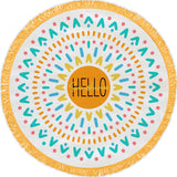  "Hello Sunshine" Round Beach Towel