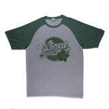 PCC Raglan Hawaii "PCC" Tee Shirt- Forest Green/Gray