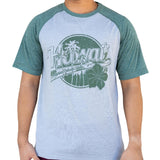 PCC Raglan Hawaii "PCC" Tee Shirt- Forest Green/Gray