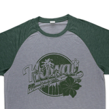 PCC Raglan Hawaii "PCC" Tee Shirt- Forest Green/Gray