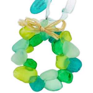 Resin Sea Glass Wreath Christmas Ornament - The Hawaii Store