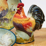 Hand-painted Gilded Rooster Ceramic Cookie Jar by Susan Winget