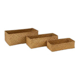 Seagrass Rectangle Tray Set, 3-Piece