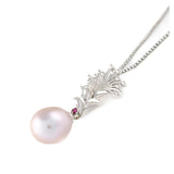 Sterling Silver White Pearl "Lehua" Pendant with 18-Inch Chain