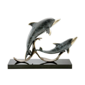 Sailors-Delight-Double-Dolphins-Hand-painted-Brass-Sculpture