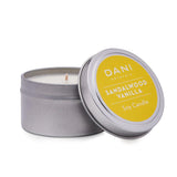 Dani Sandalwood Vanilla Soy Travel Tin Candle,  2-Ounce