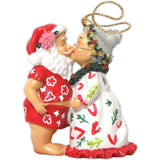 "Santa Kissing Mrs. Santa" Hand-painted Hawaiian Christmas Ornament - The Hawaii Store