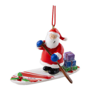 Santa Paddleboarding with Gifts Christmas Ornament - The Hawaii Store