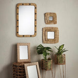 Double Seagrass Cane Mirror shown  with other mirrors.