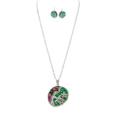 Silver Opal Shell Turtle Necklace and Earrings Set - The Hawaii Store