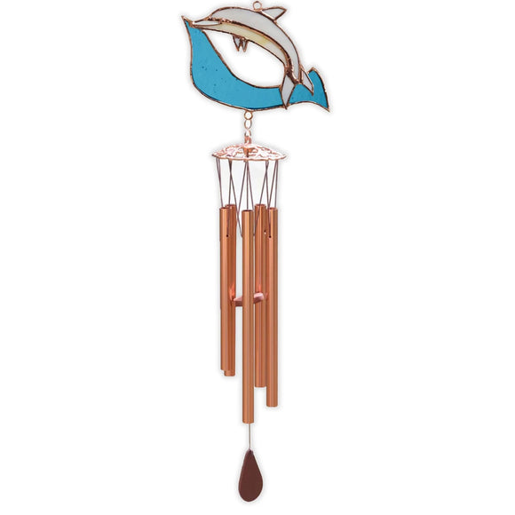 Wind Chime Glass Dolphin Sm - The Hawaii Store