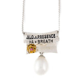 Sterling Silver White Galatea Pearl "Aloha" Pendant with 18-Inch Chain - The Hawaii Store