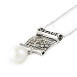 Sterling Silver White Pearl "Maui Map" Pendant with 18-Inch Chain