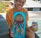 Artist Summer Colmus with Jellyfish Painting