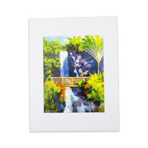 "Sunlit Waterfal" Print by Antoinette Powell- 11" x 14" - The Hawaii Store