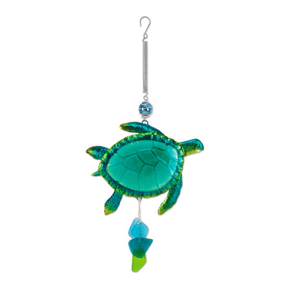 Sunset Vista Bouncy Metal Turtle Wind Chime - The Hawaii Store