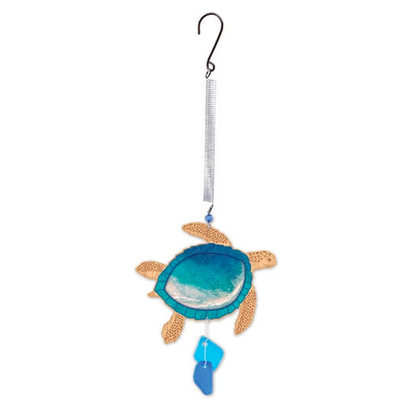 Sunset Vista Bouncy Wood Turtle Wind Chime