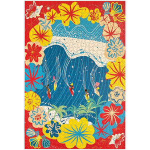 Surf Shack 1000-piece Puzzle- "Wahine Power" by Daniella Manini - Polynesian Cultural Center