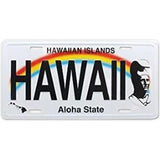 The "Aloha State" Hawaii License Plate