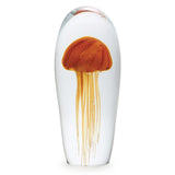 Tall Glass Jellyfish Paperweight - Orange Glow - Polynesian Cultural Center