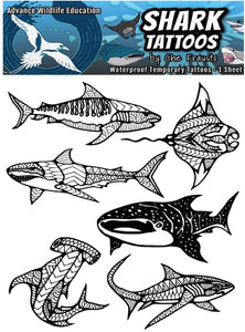 Advance Wildlife Sharks & Ray Temporary Tattoos