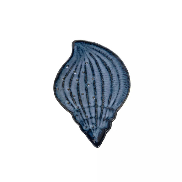 Beachcombers Textured Blue Seashell Dish