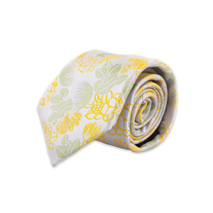 Pineapple Palaka "Ohia" Neck Tie-  Moss/Yellow