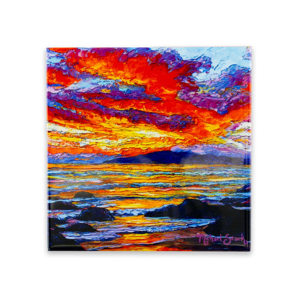 Tile Golden Maui Sunset 4.25'' - The Hawaii Store