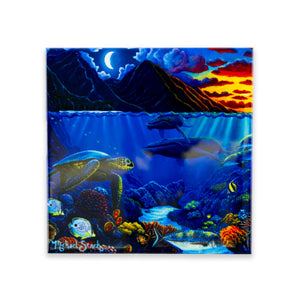 Visions of the Tropics "Twilight Harmony" Ceramic Tile- 4.25''