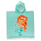 Earth Nymph "Under the Sea Mermaid" Towel Cape- Aqua