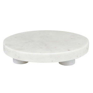 White Marble Pedestal Tray-  6'' Diameter