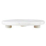 White Marble Pedestal Tray-  8''