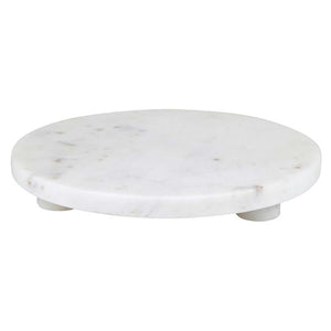 White Marble Pedestal Tray-  8''