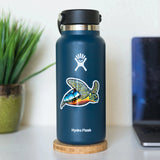 SummaSea "Honu Sea Turtle" Contour-cut Vinyl Sticker on Water Bottle