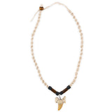 North African Sand Shark's Tooth Twisted Hemp & Coco Bead Necklace