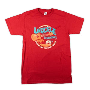 "Ukulele Experience" Tee Shirt, Red and Turquoise