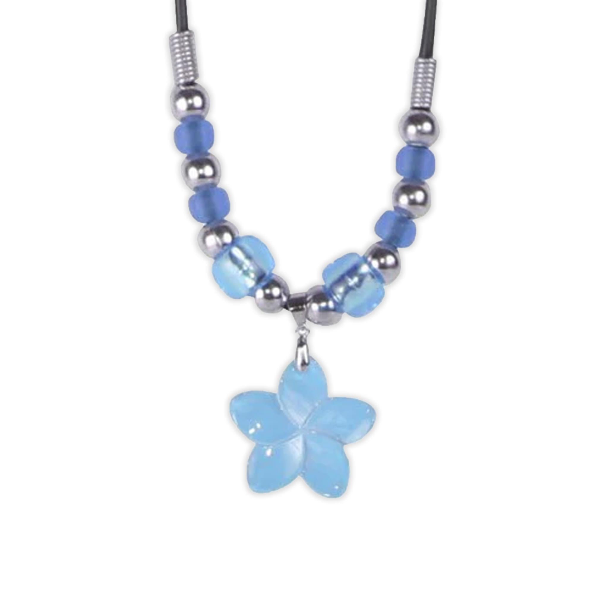 Del Sol Color-Changing Flower Necklace - Blue to White