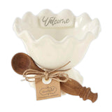 Mudpie "Welcome" Ceramic Dolomite Dip Bowl Set