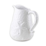 White Ceramic Coastal-themed Pitcher, 68-Ounce - The Hawaii Store