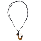 Mauna Ka Wood & Bone Hawaiian Fish Hook Necklace