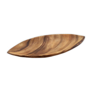 Acacia Wood Canoe-shaped Serving Dish- 12'' x 4.5''