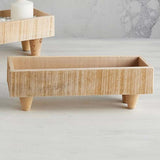 Footed Poplar Wood Planter