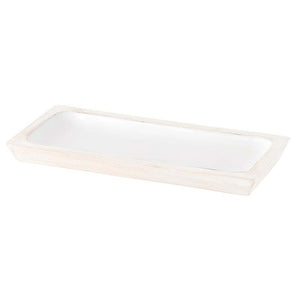 Mango Wood & Enamel Serving Tray- 11"