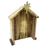 Wooden Christmas Creche with Gold Star, 12 x 14-Inches - The Hawaii Store