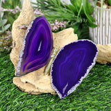 Gold butterfly with large wings made from the purple agate