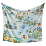 Xplorer Maps Hawaii Fleece Blanket