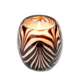 "Zebra Glow" Glass Candle- Library Scent